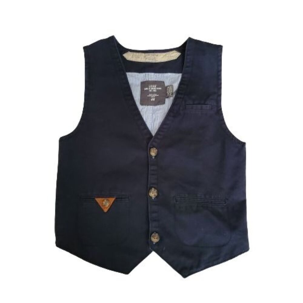 L.O.G.G By H&M Kids Boys Casual Vest Navy Blue Size 12-13Y - Picture 2 of 12